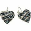 Brighton Crystal Passage Heart Leverback Earrings
