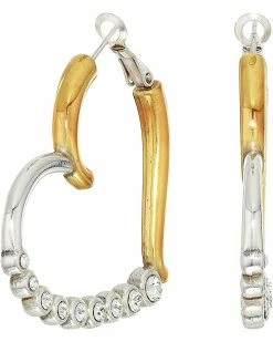 Brighton Sparkle Heart Leverback Hoops Earrings